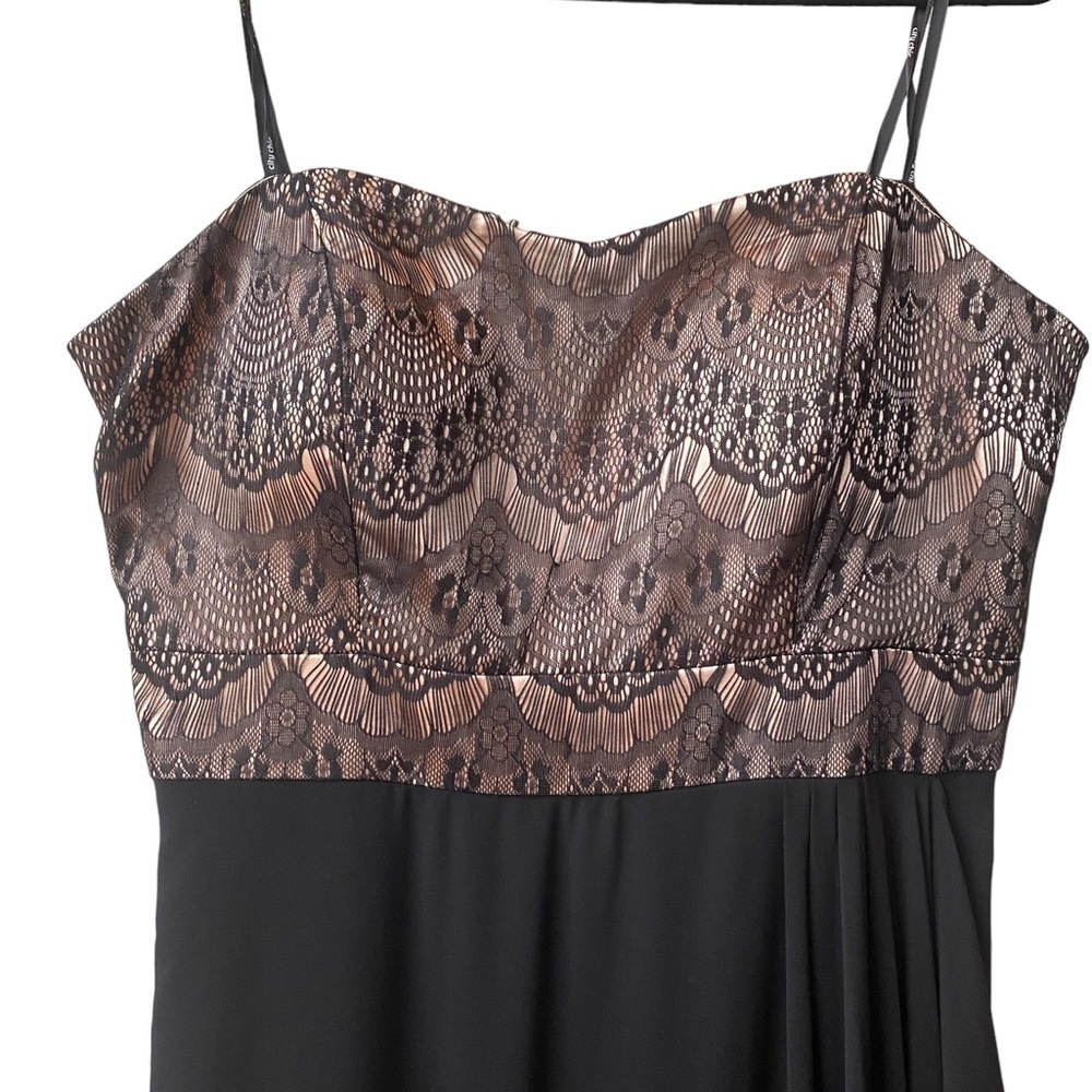 - City Chic Maxi Eyelash Ebony Lace Bodice Formal Evening Gown Dress - Picture 5 of 14